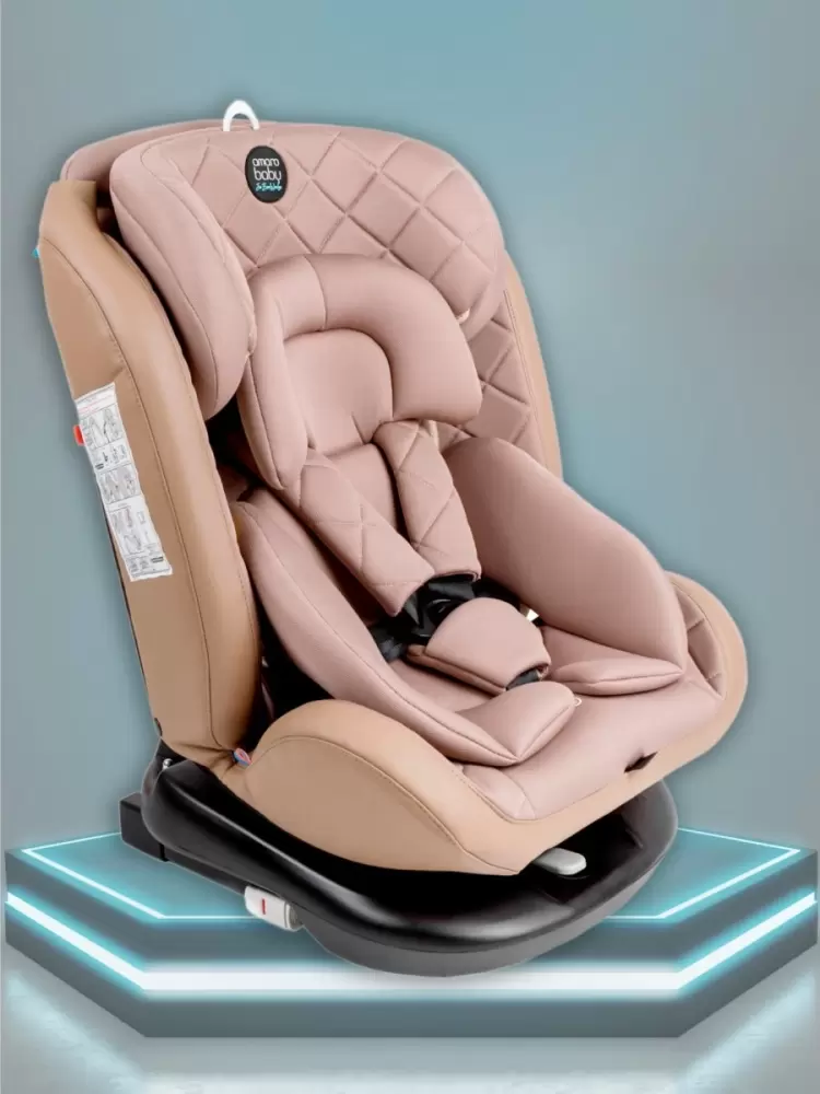 Автокресло детское AMAROBABY Brilliant ISOFIX класс D, группа 0+/1/2/3, (бежевый)