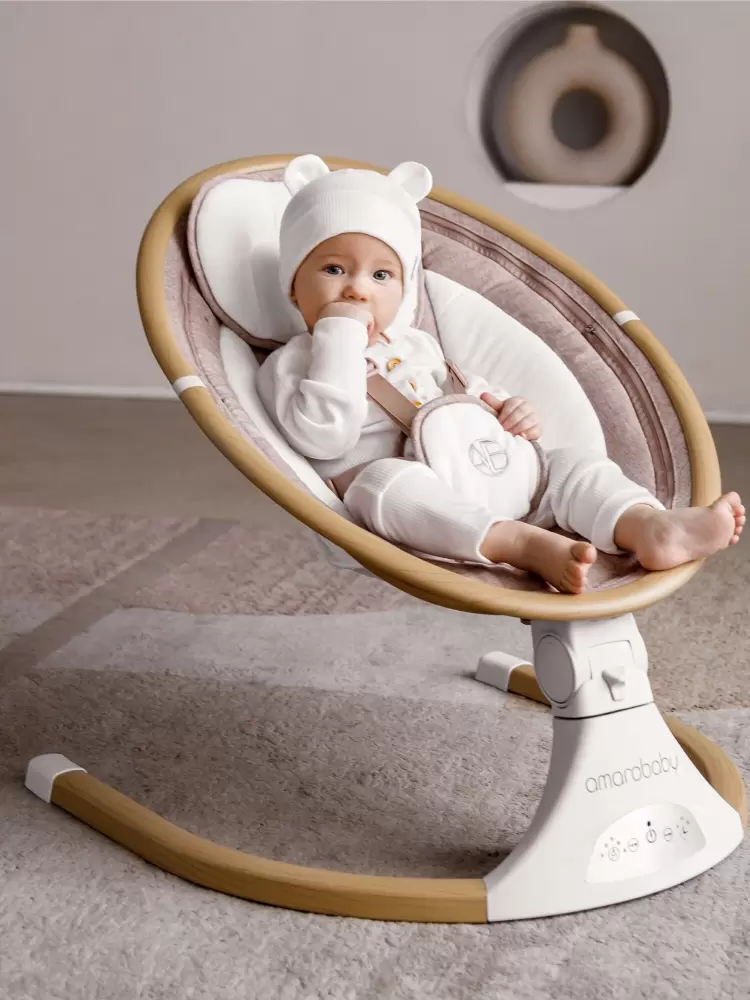 Качели электронные детские AMAROBABY ERGO SWING, бежевый