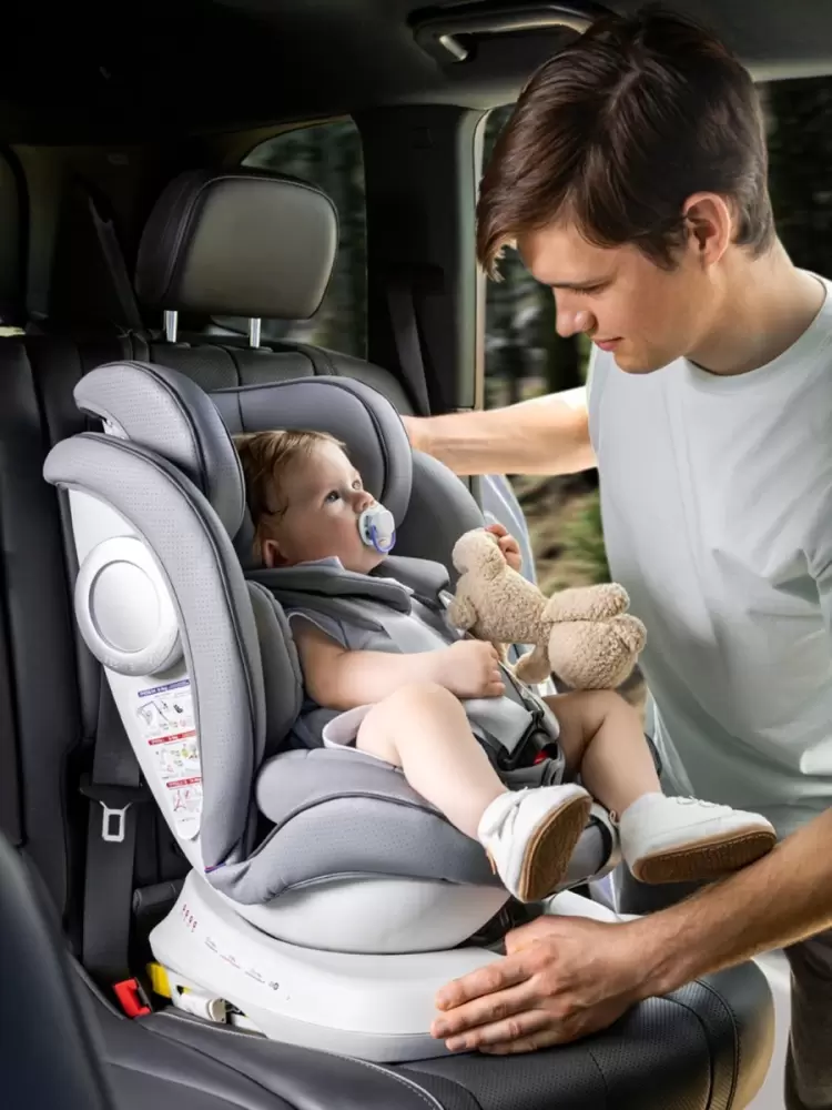 Автокресло детское AMAROBABY CHAMPION, Isofix класс D, группа 0+/1/2/3, (серый)