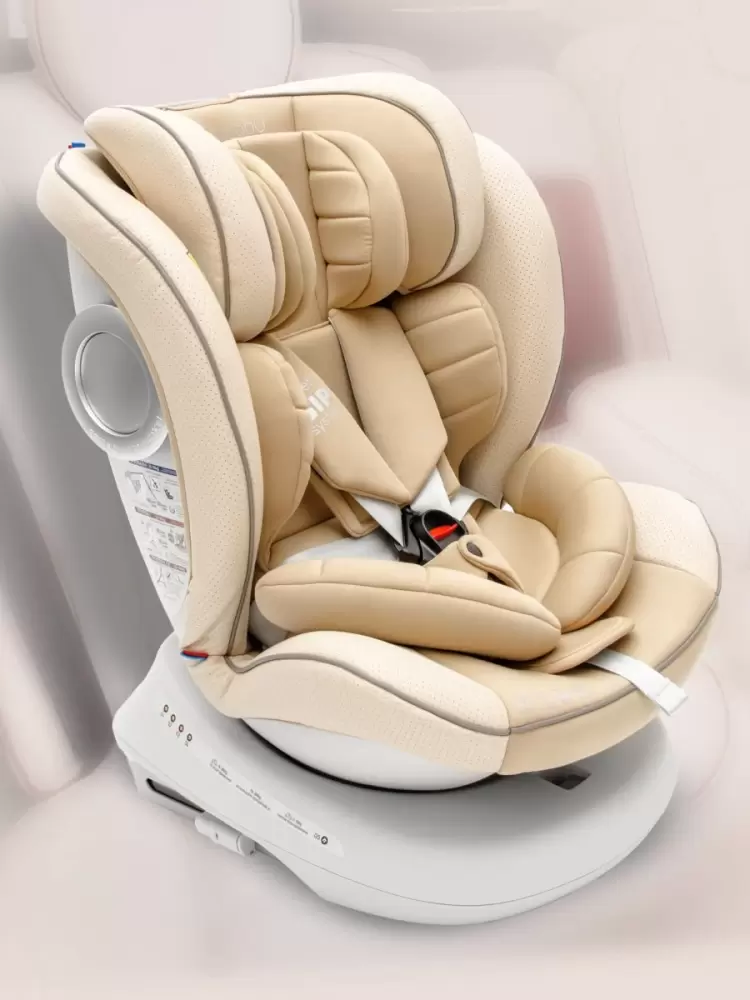 Автокресло детское AMAROBABY CHAMPION, Isofix класс D, группа 0+/1/2/3, (бежевый)