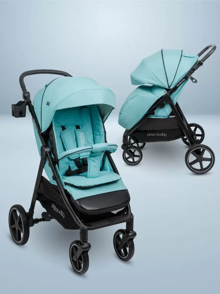 Коляска прогулочная Amarobaby, Strollin'Joy, бирюзовый
