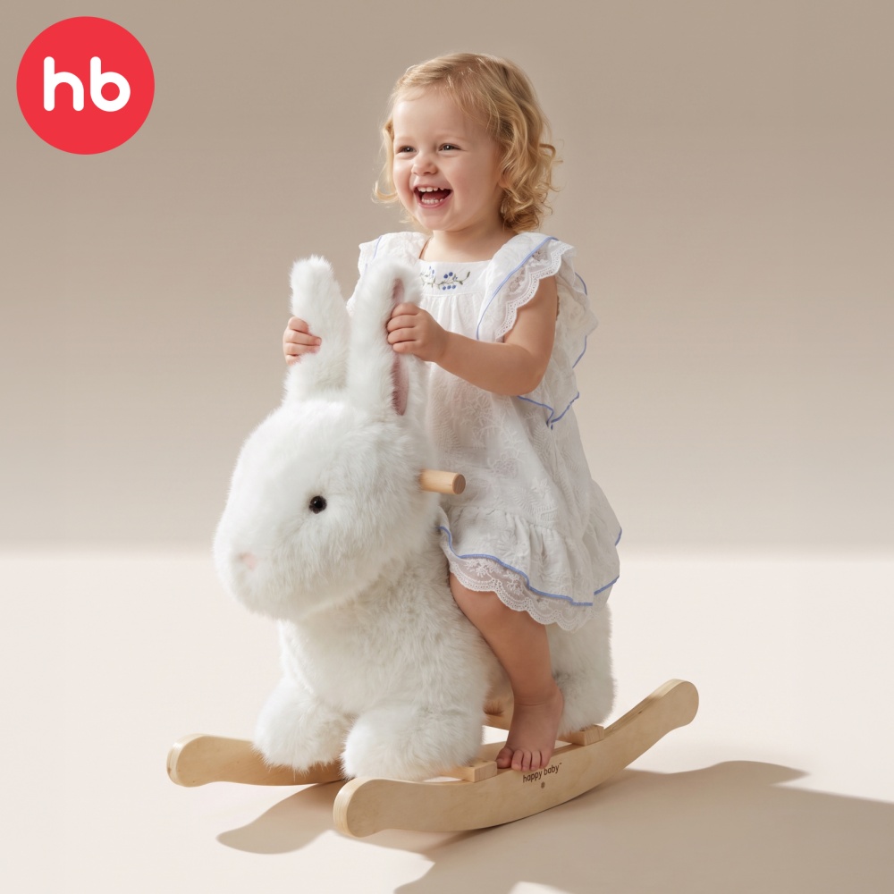 Happy Baby Игрушка-качалка BUNNY, white