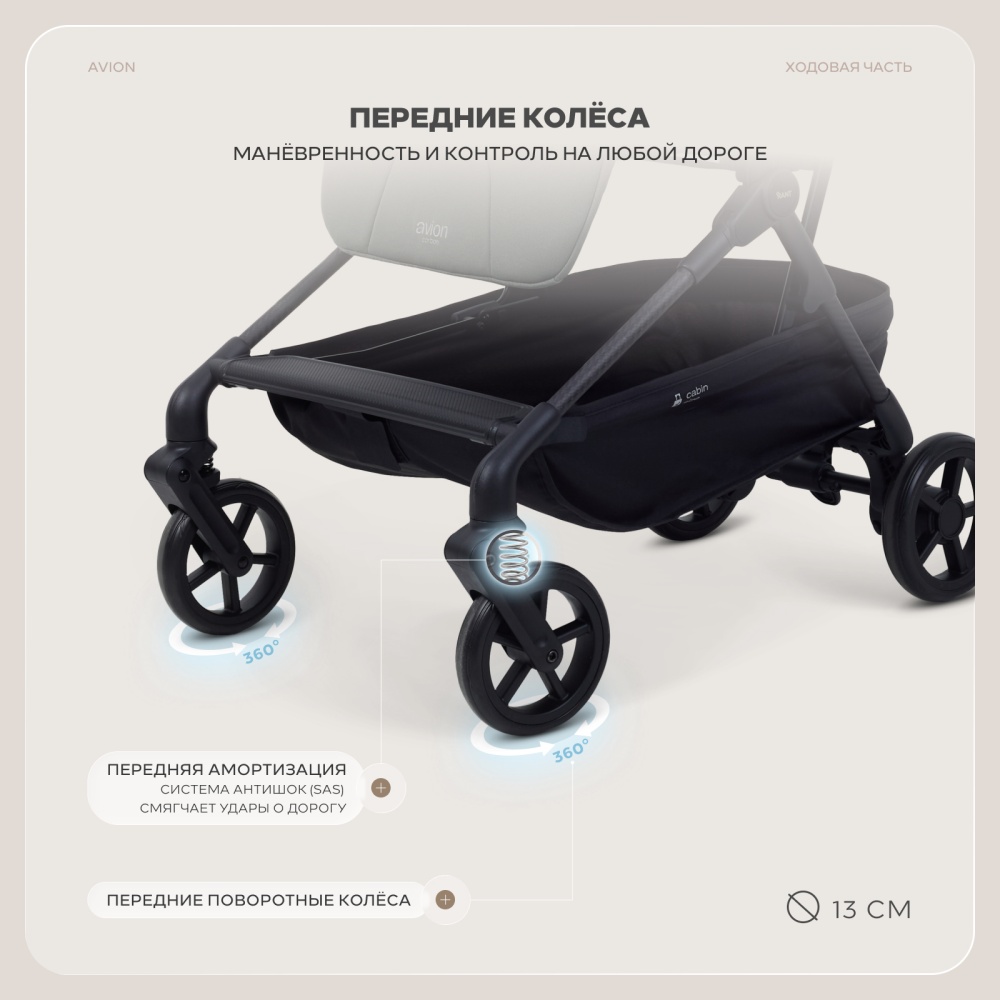 Коляска детская RANT "AVION carbon" RA407 Olive