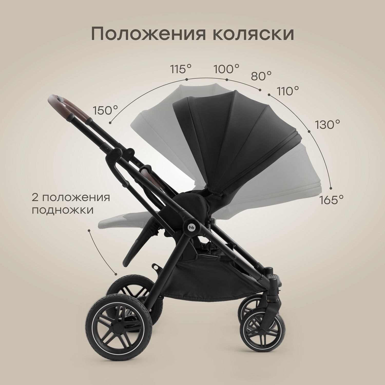 Happy Baby Коляска прогулочная LUNA 360, black nova