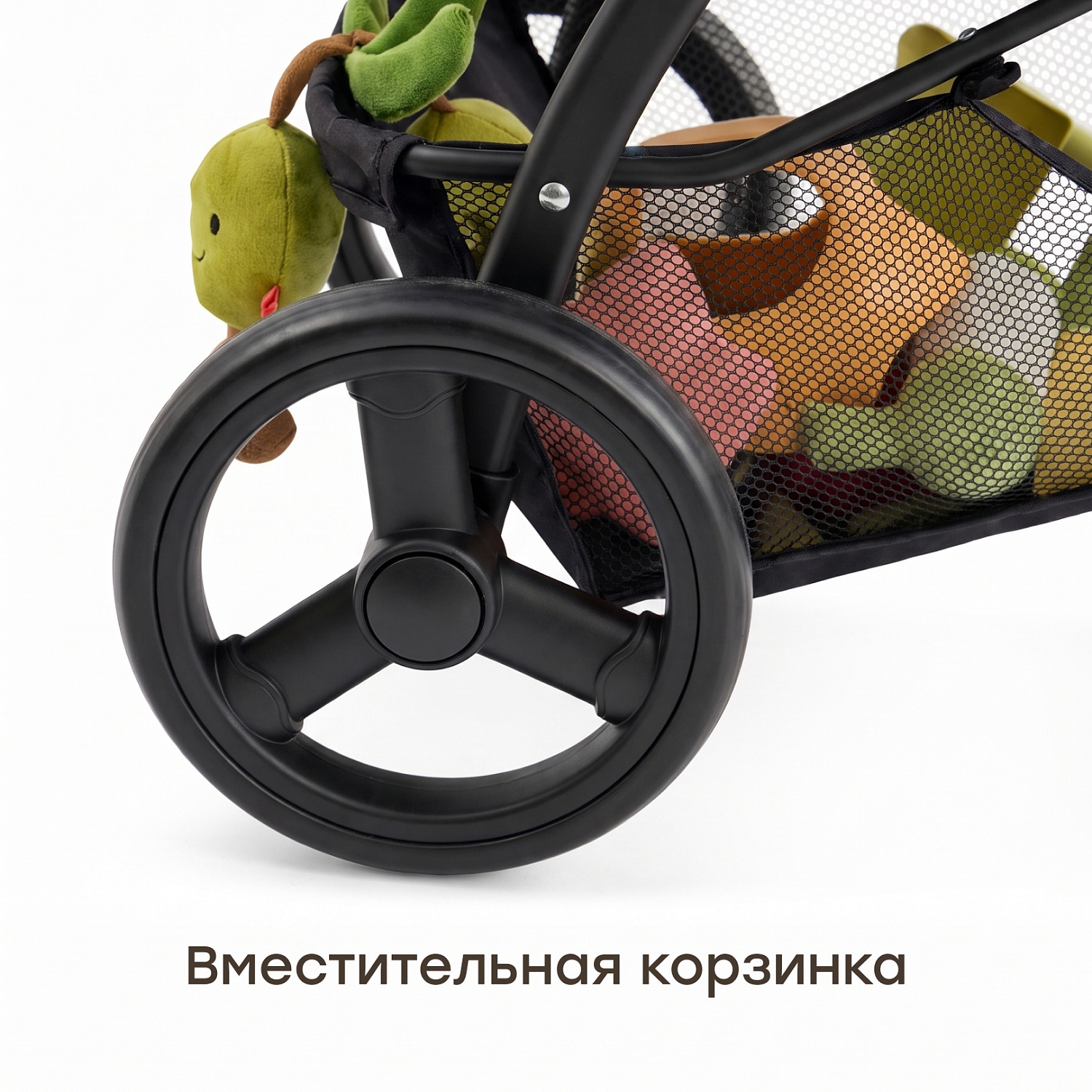 Happy Baby Игрушечная коляска, ASHLEY «ЭШЛИ», черный (цветы)