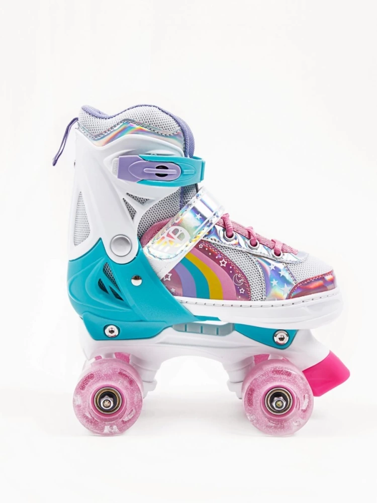 Ролики Amarobaby Disco раздвижные со светящимися колесами, розовые, размер 30-33