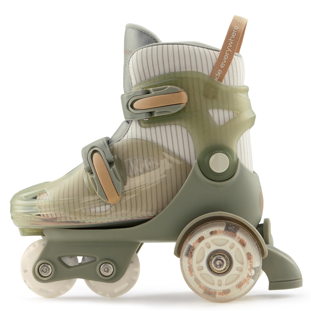 Happy Baby Раздвижные роликовые коньки детские SUNNY WHEELS, olive, S (26-29)