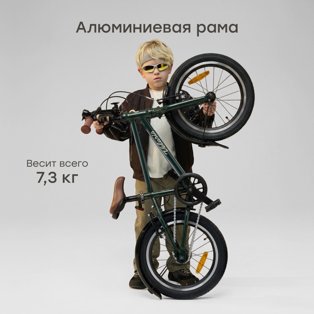 Happy Baby Велосипед детский VELARIS 16" («ВЕЛАРИС 16"»), темно-зеленый / dark green