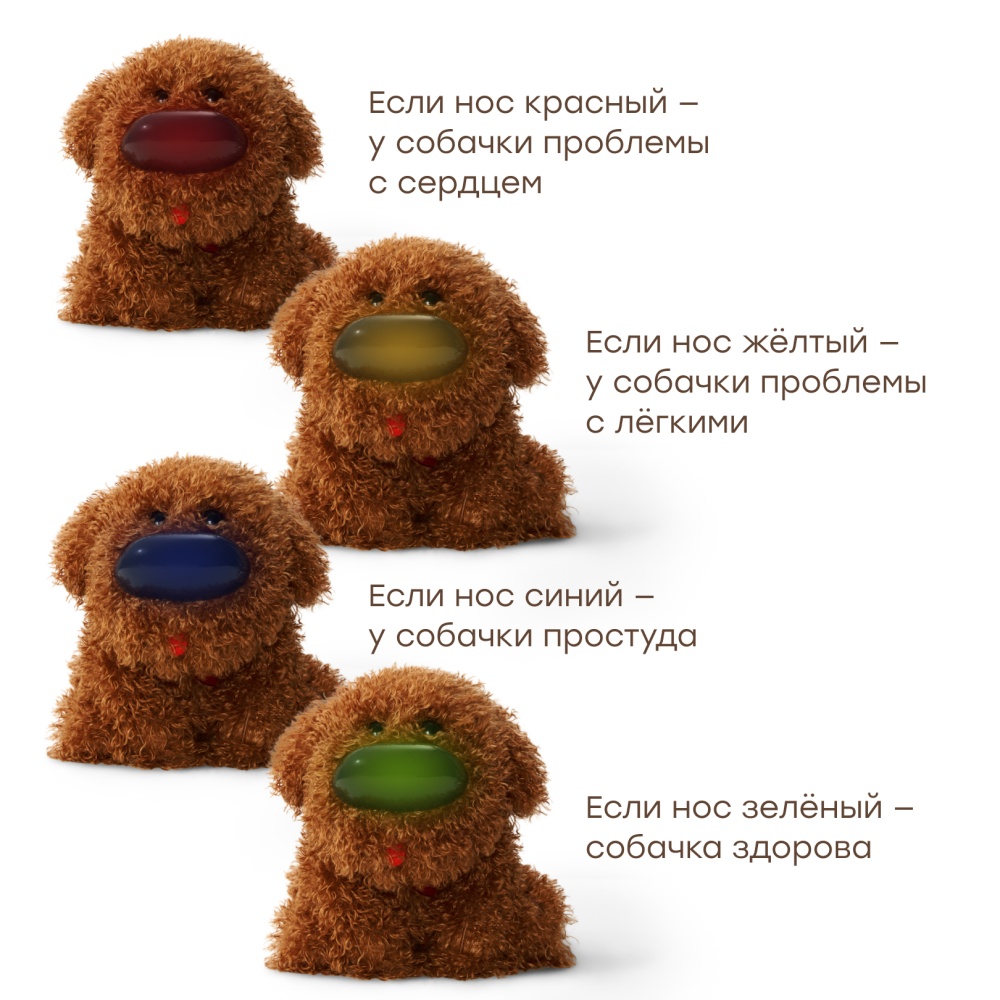 Happy Baby Интерактивная игрушка собачка CLINIC ZOO «КЛИНИК ЗУ», коричневый / brown