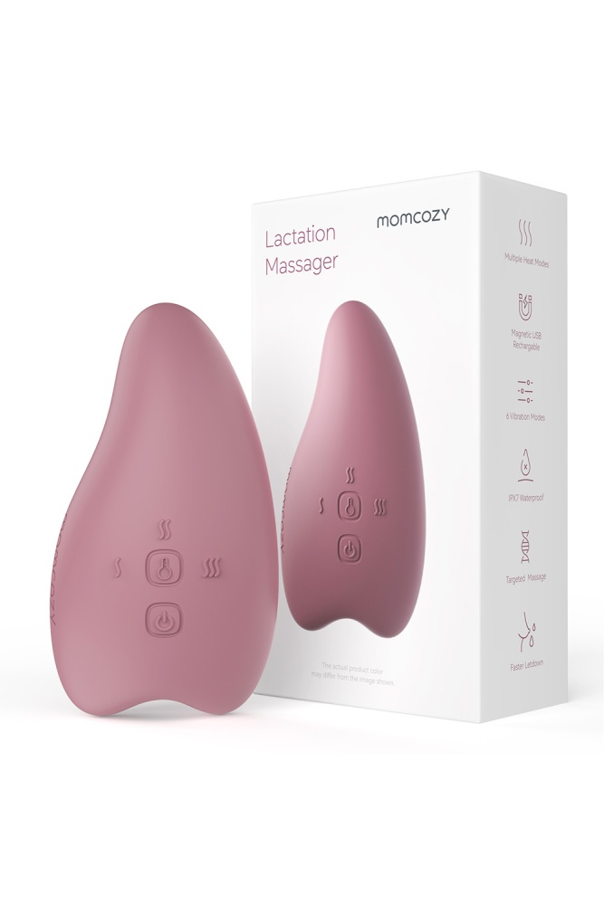 Momcozy Лактомассажер с подогревом и вибрацией A1, цвет уютный красный 