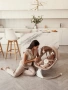 Качели электронные детские AMAROBABY LUCKY SWING, бежевый