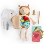 Happy Baby Мягкая игрушка кукла, FUNNY ANATOMY «ФАНИ АНАТОМИ», бежевый / beige