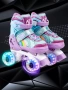 Ролики Amarobaby Disco раздвижные со светящимися колесами, фиолетовый, размер 34-37