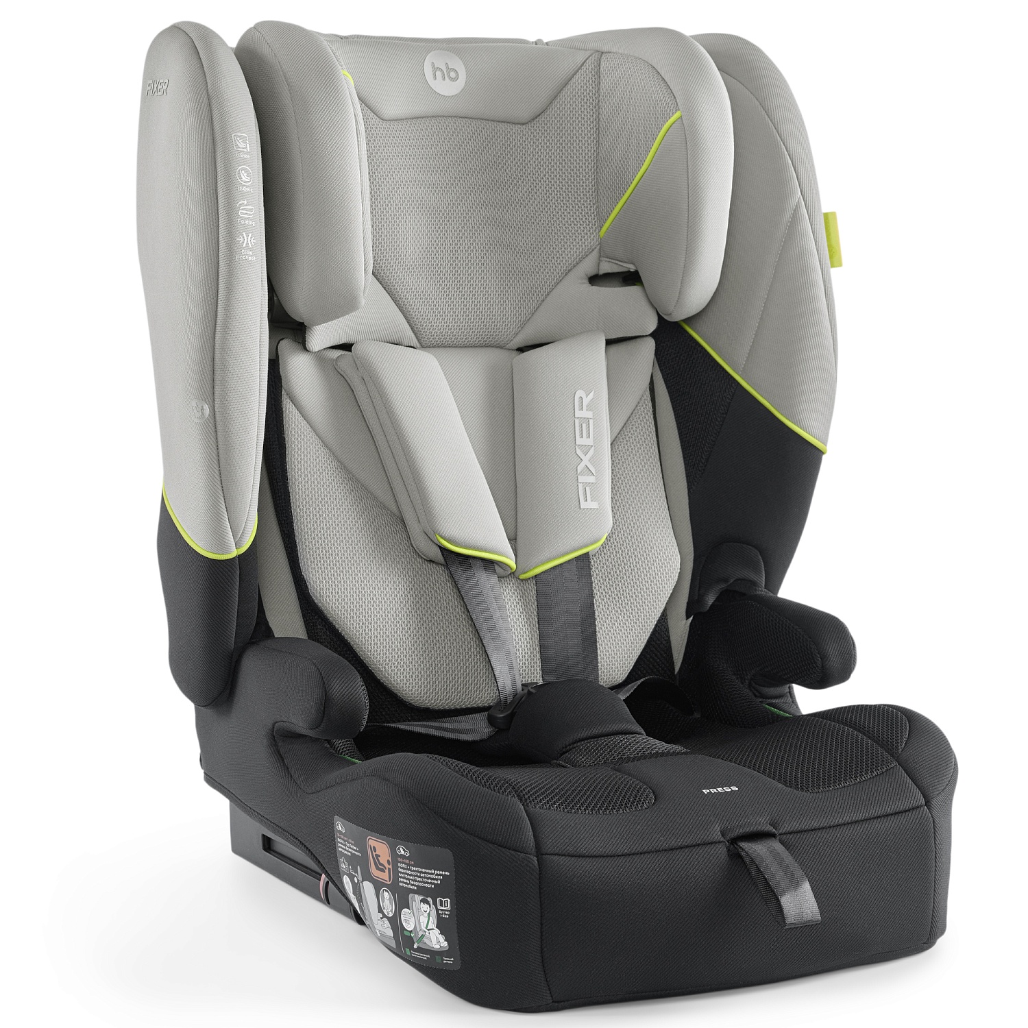 Happy Baby Автокресло FIXER, steel grey