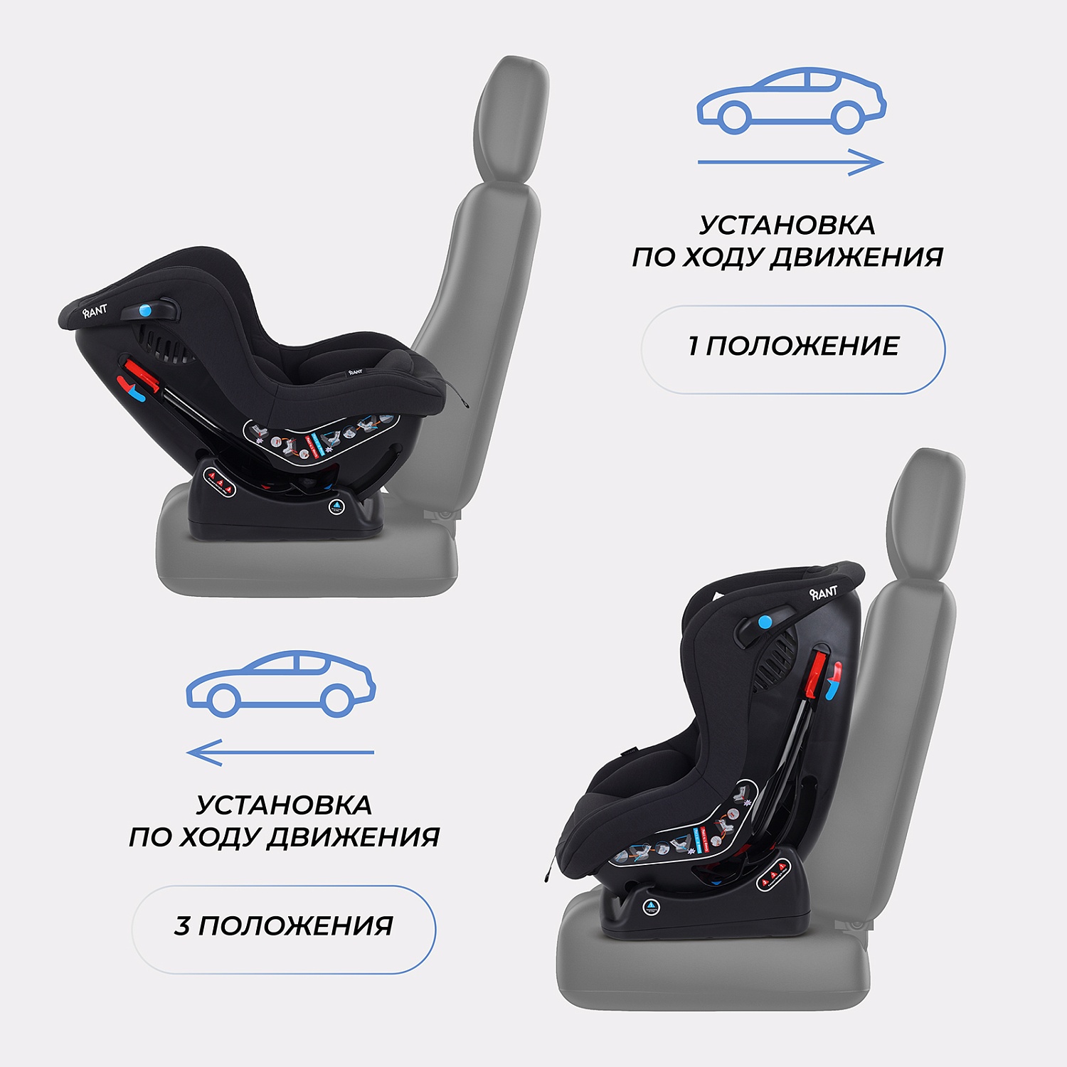 Автокресло RANT LB-777 "Pilot" (Black) группа 0-1 (0-18 кг)
