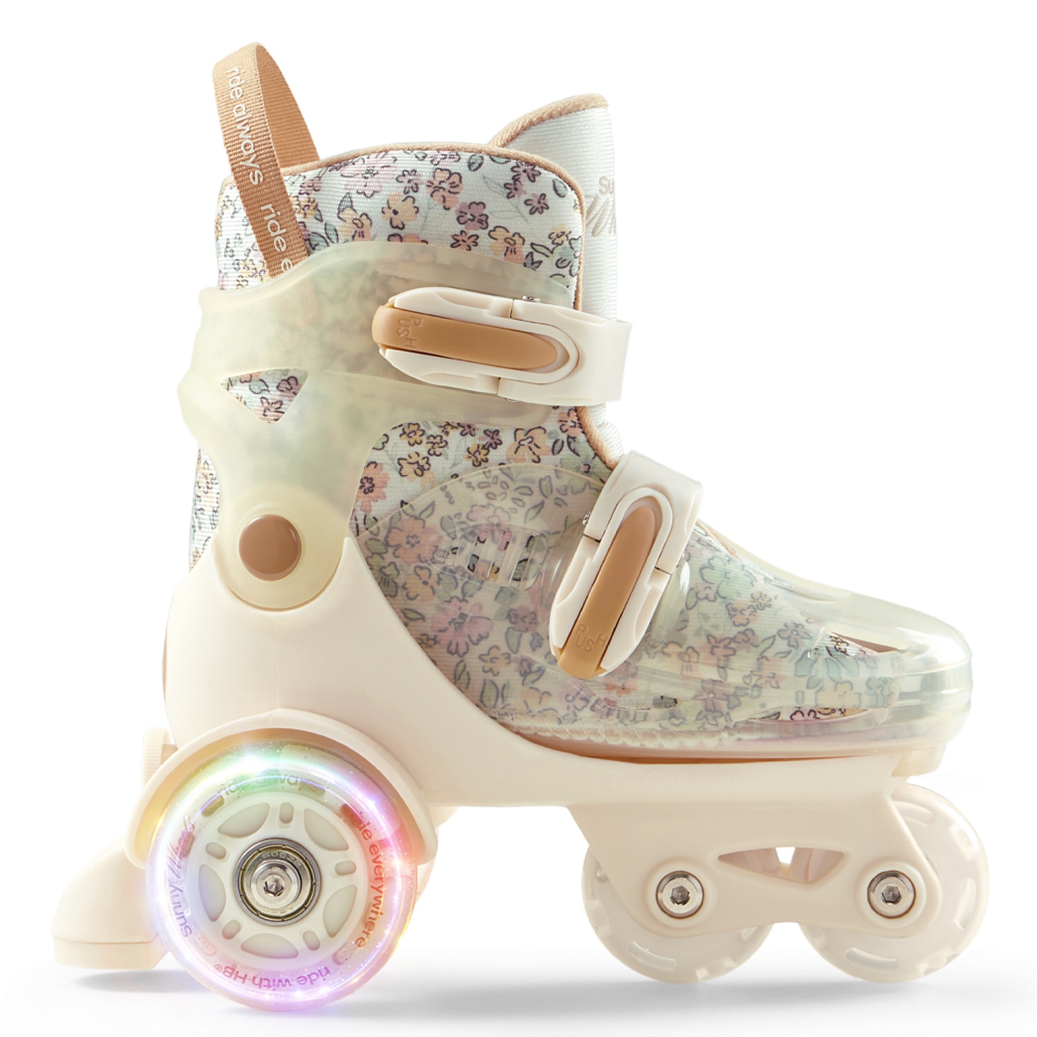 Happy Baby Раздвижные роликовые коньки детские SUNNY WHEELS, beige, S (26-29)