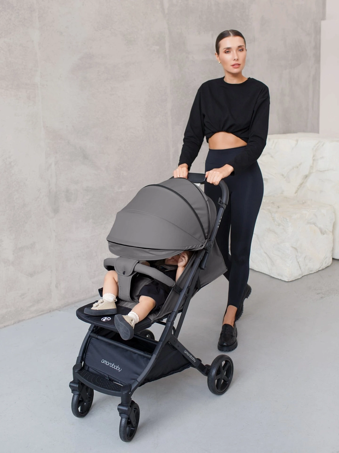 Коляска прогулочная Amarobaby, Airy, серый