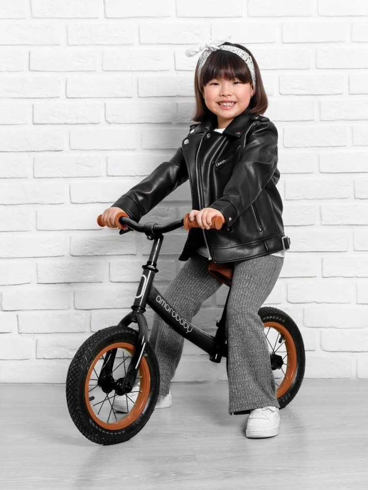 (С) Беговел двухколесный AMAROBABY ROAD RACER, черный