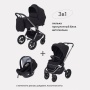 Коляска детская RANT "FLEX PRO" (3в1) RA075 Black