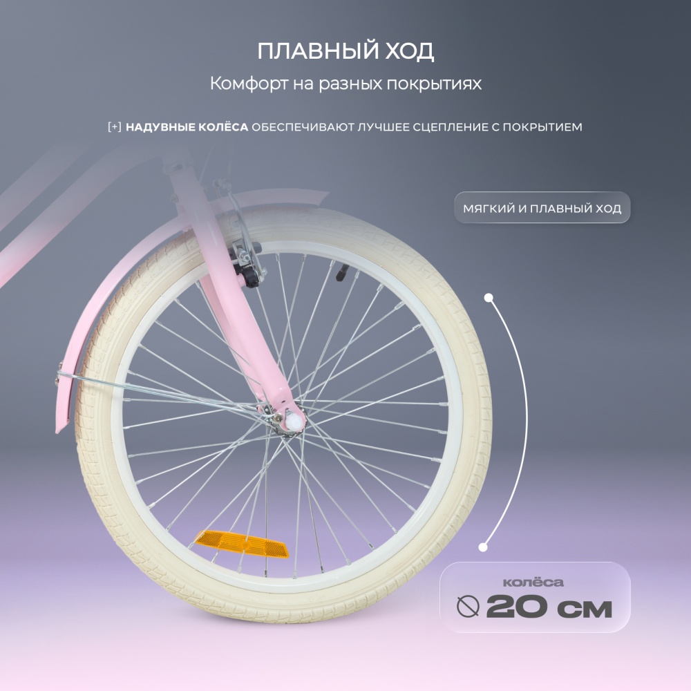 Велосипед 2-х колесный детский RANT "Vintage" Pink 20"