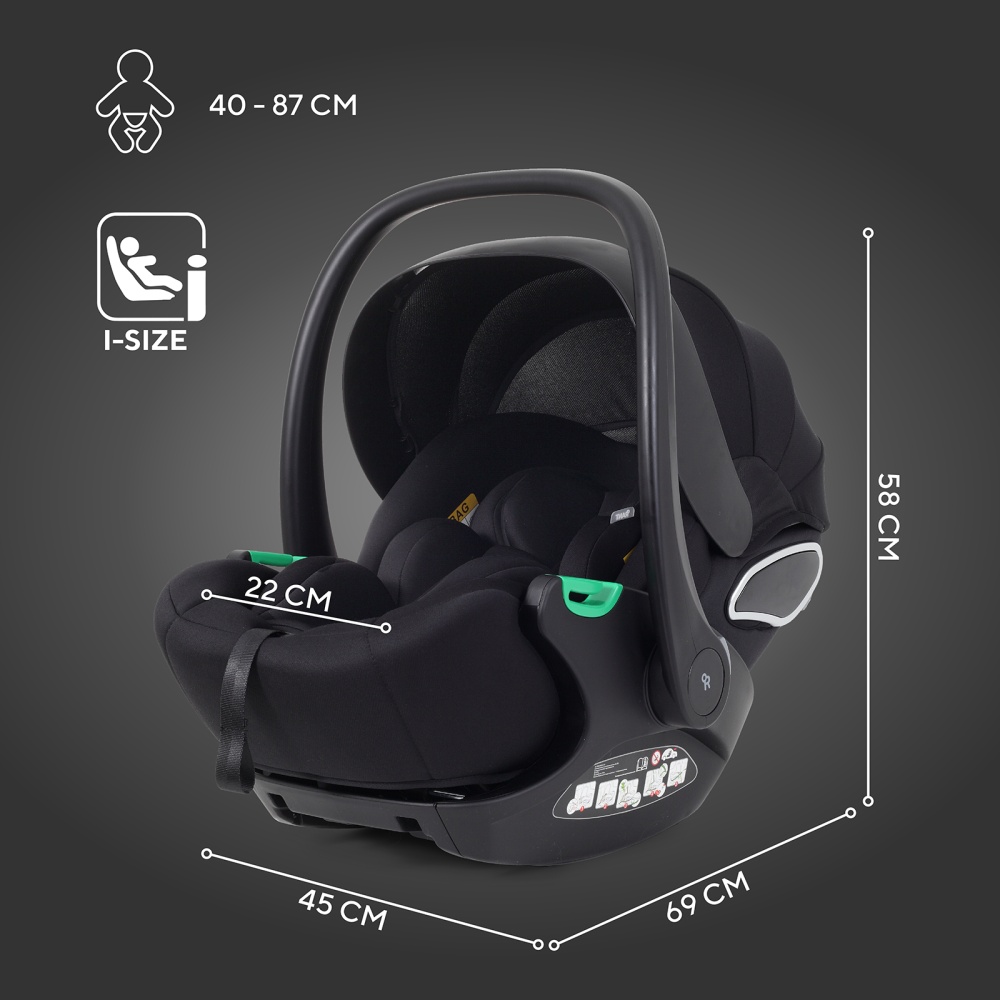 Автокресло RANT KBH602 "EVOMAX" Black (40-87см)