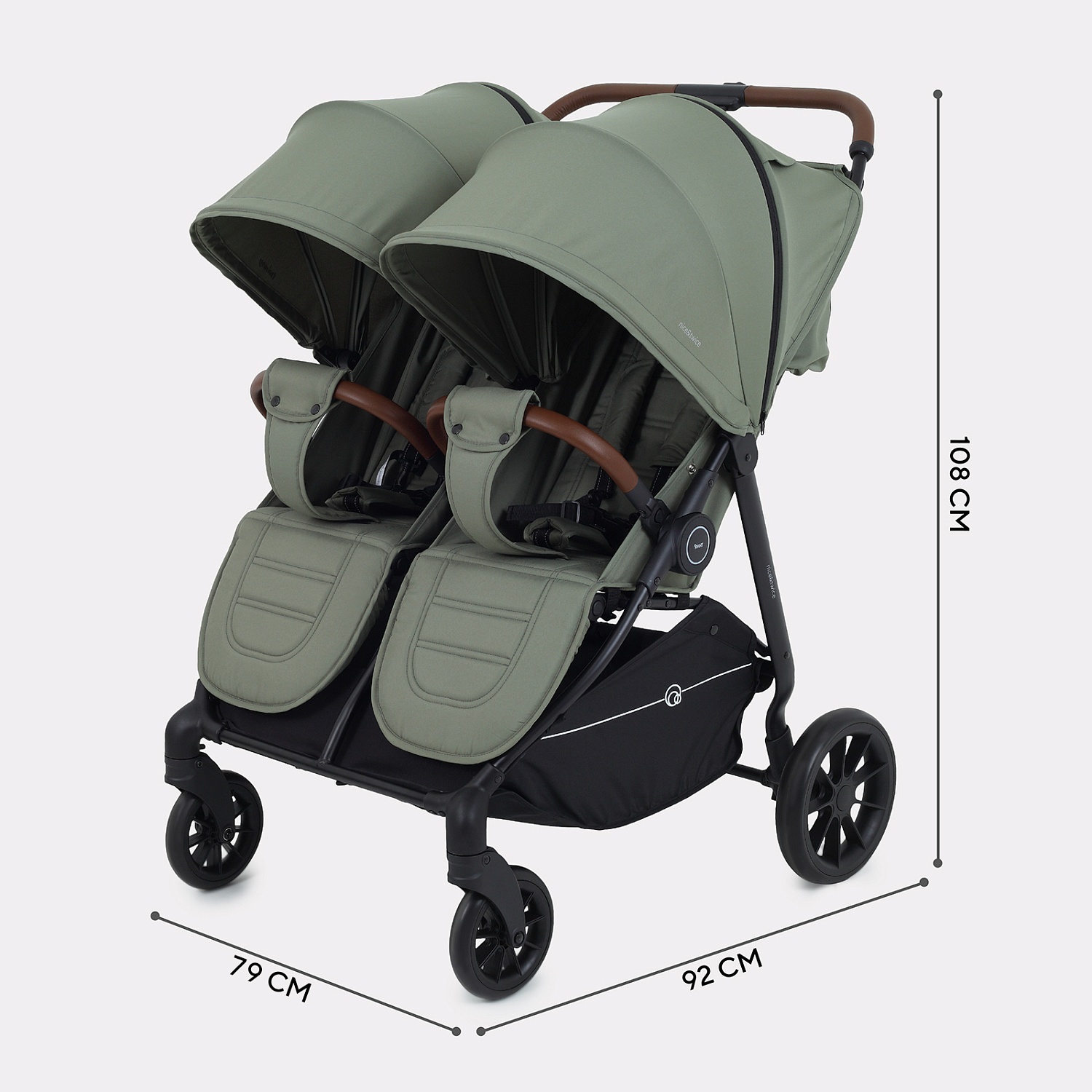 Коляска детская для близнецов RANT "Twinny" RA151 Olive