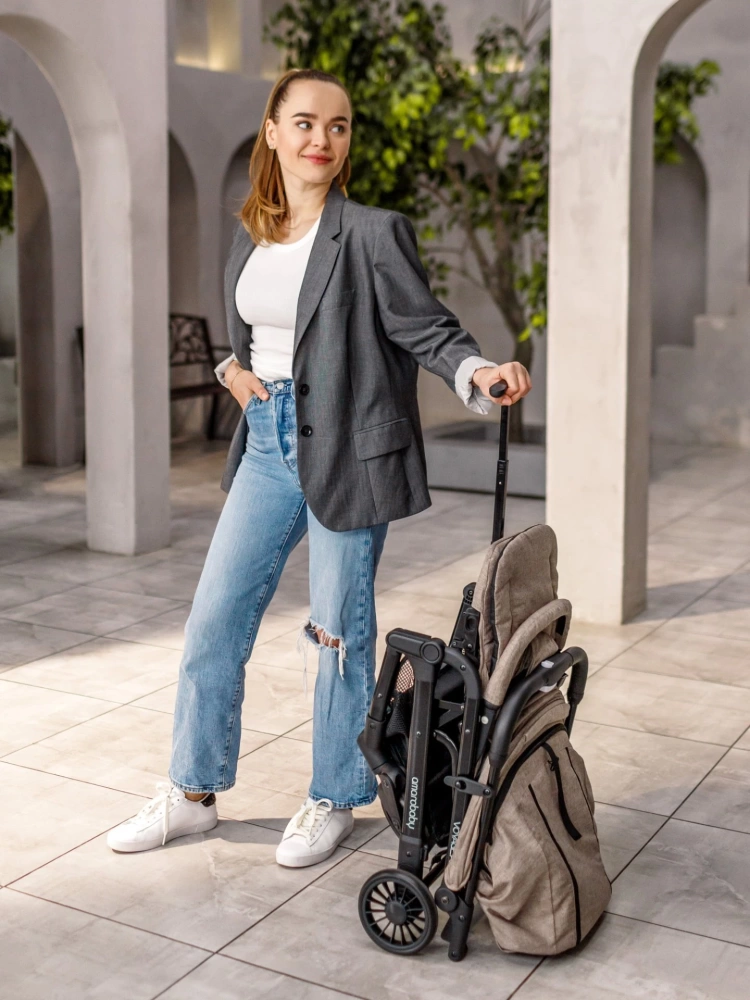Коляска прогулочная AMAROBABY VOYAGER, коричневый