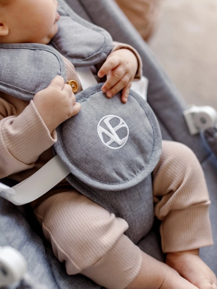 Качели электронные детские AMAROBABY HAPPY SWING, серый