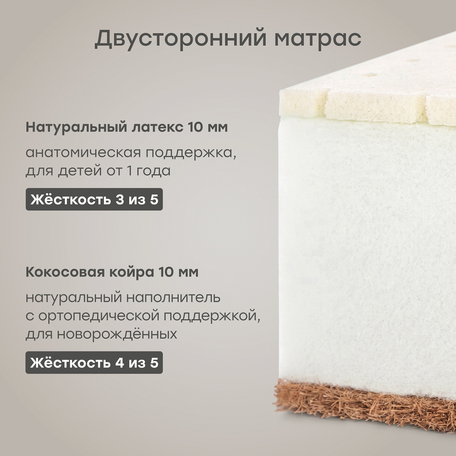 Happy Baby Матрас для кроватки MOMMY LOVE 160х70 см, 