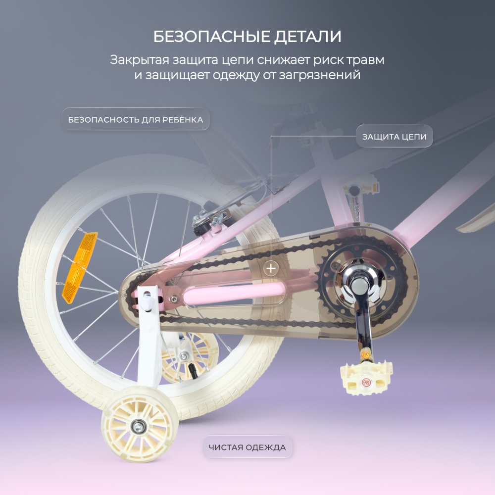 Велосипед 2-х колесный детский RANT "Vintage" Pink 16"