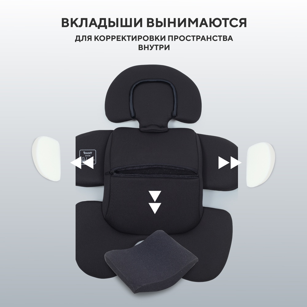 Автокресло RANT AY378 "ASTER zero" Black (40-87см)