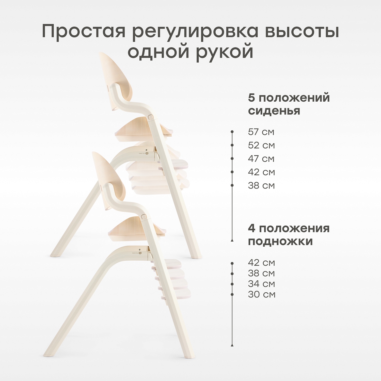 Happy Baby Стул для кормления CHARLEY, milky