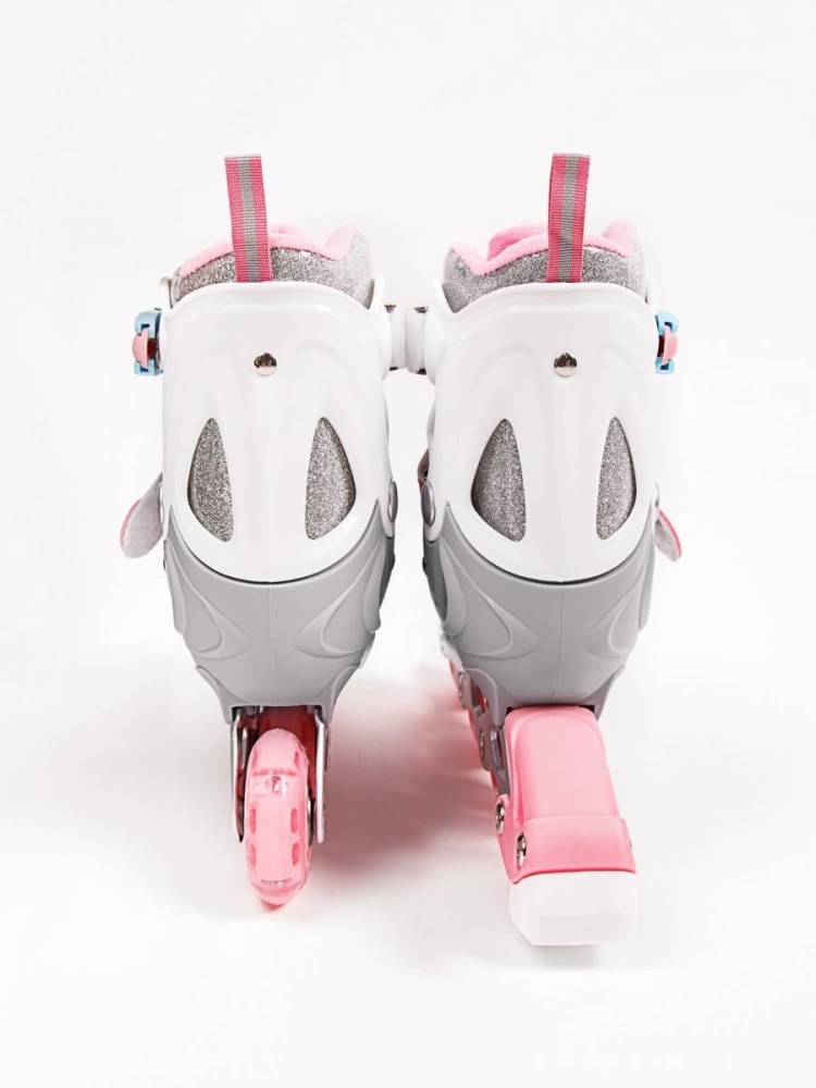 Ролики Amarobaby Unicorn раздвижные со светящимися колесами, розовые, размер 30-33