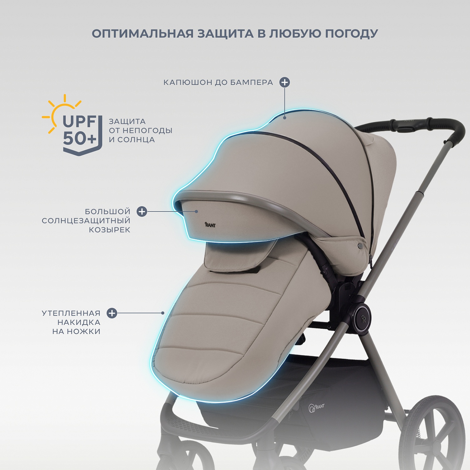 Коляска детская RANT "TEO soft" (2в1) RA121 Cloud