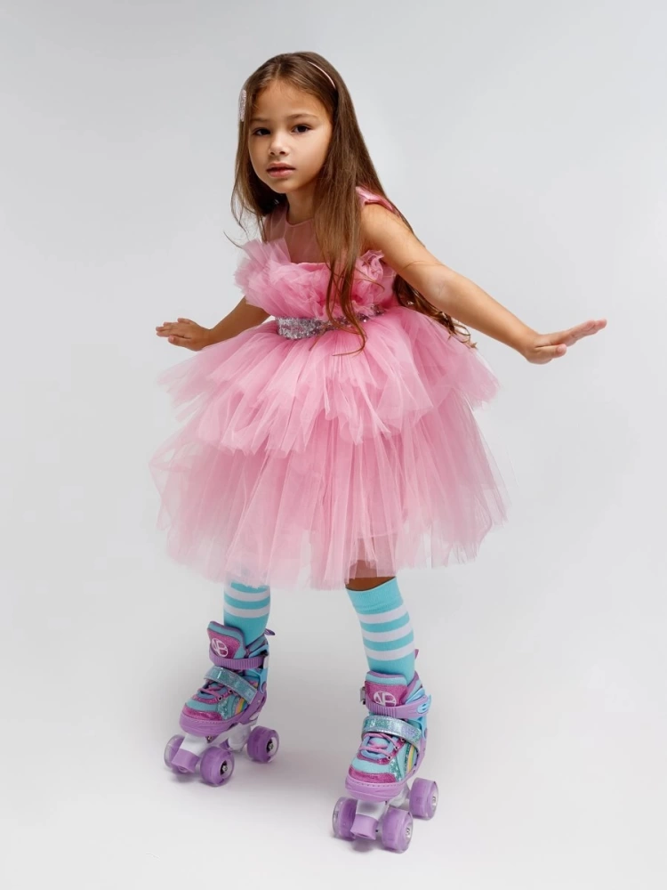Ролики Amarobaby Disco раздвижные со светящимися колесами, фиолетовый, размер 34-37