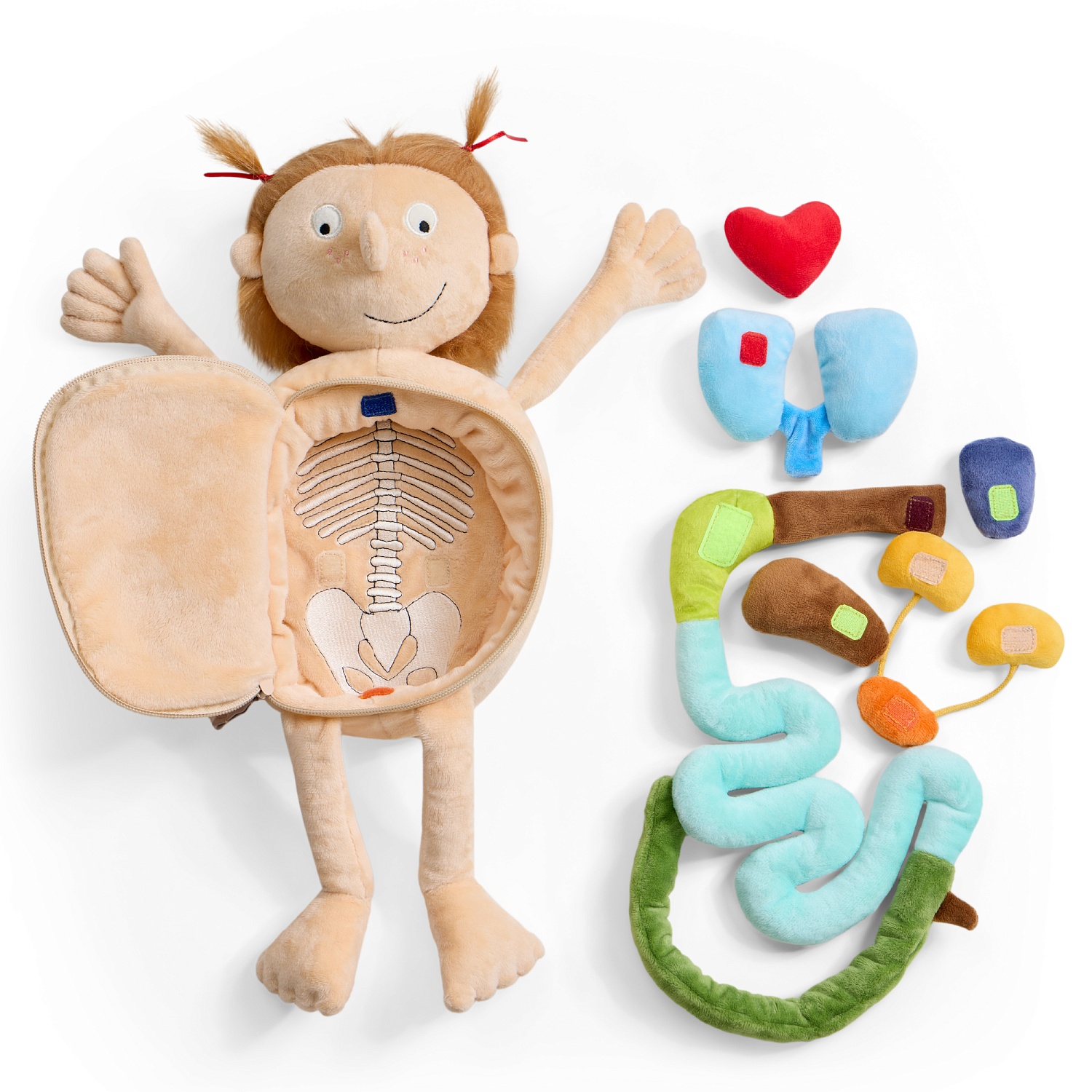 Happy Baby Мягкая игрушка кукла, FUNNY ANATOMY «ФАНИ АНАТОМИ», бежевый / beige