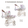 Happy Baby Игрушечная коляска, ASHLEY «ЭШЛИ», сиреневые цветы / lilac flowers