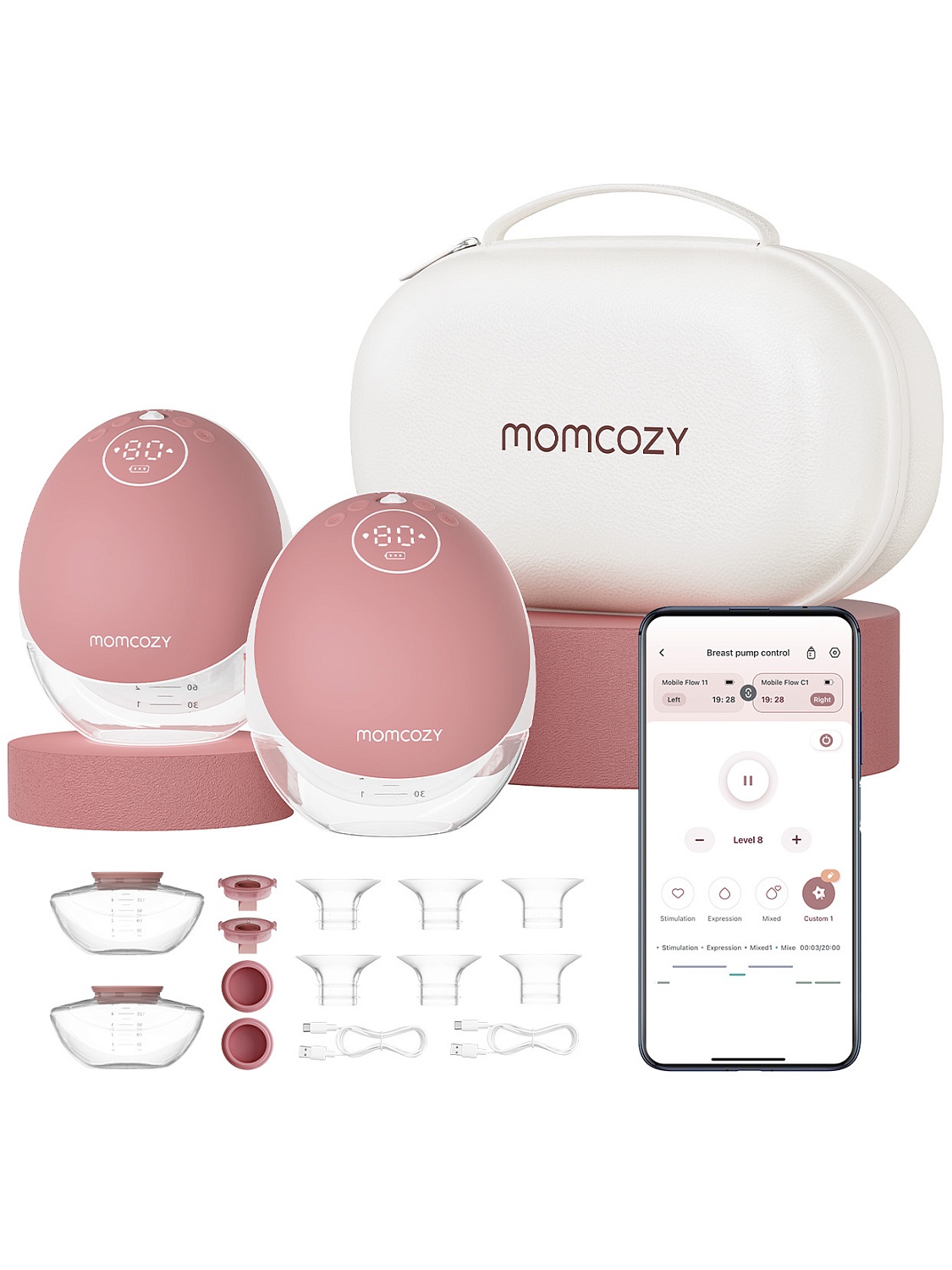 Momcozy Беспроводной портативный электрический молокоотсос BP223 (Mobile Flow, M9), 2 шт 