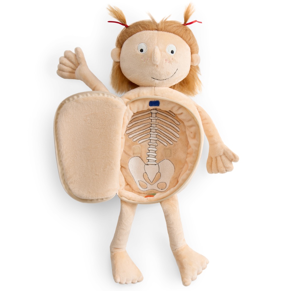 Happy Baby Мягкая игрушка кукла, FUNNY ANATOMY «ФАНИ АНАТОМИ», бежевый / beige