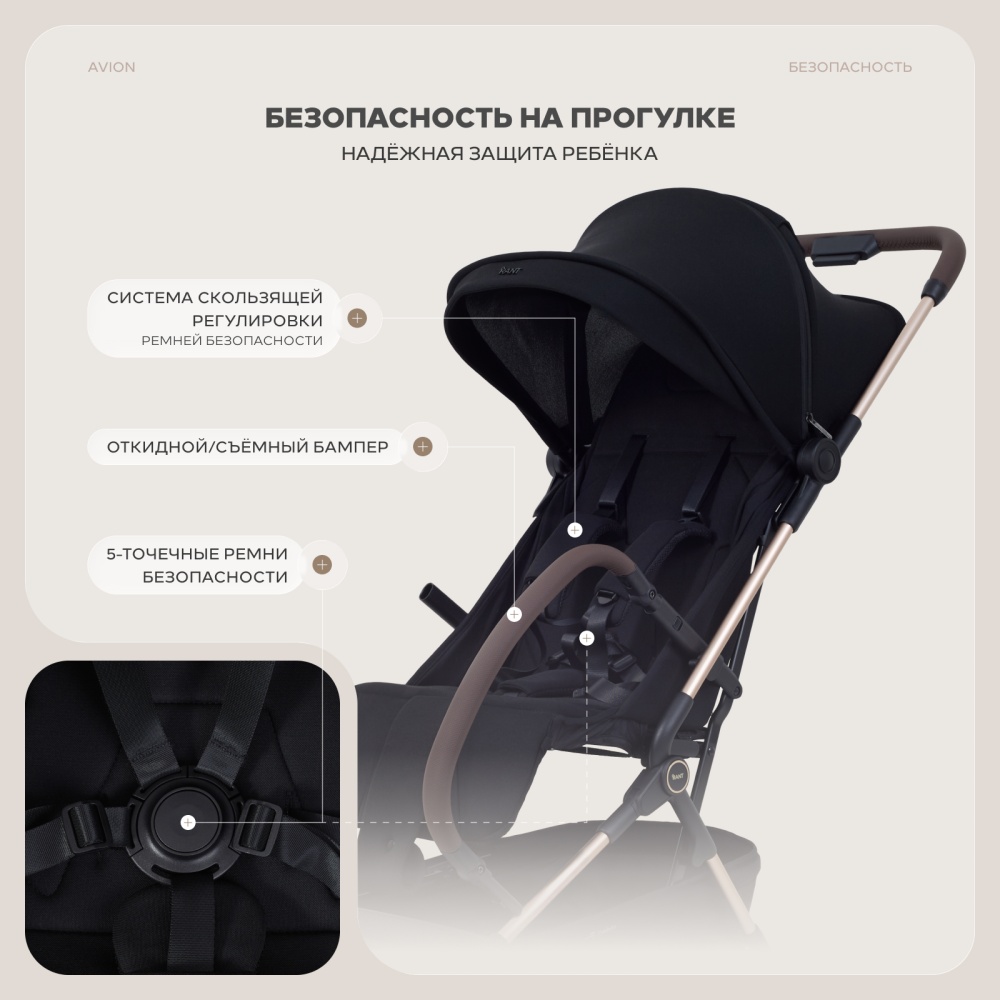 Коляска детская RANT "AVION" RA406 Black