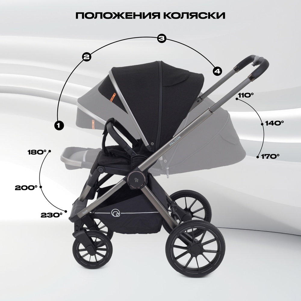 Коляска детская RANT "FALCON" (2в1) RA097 Black
