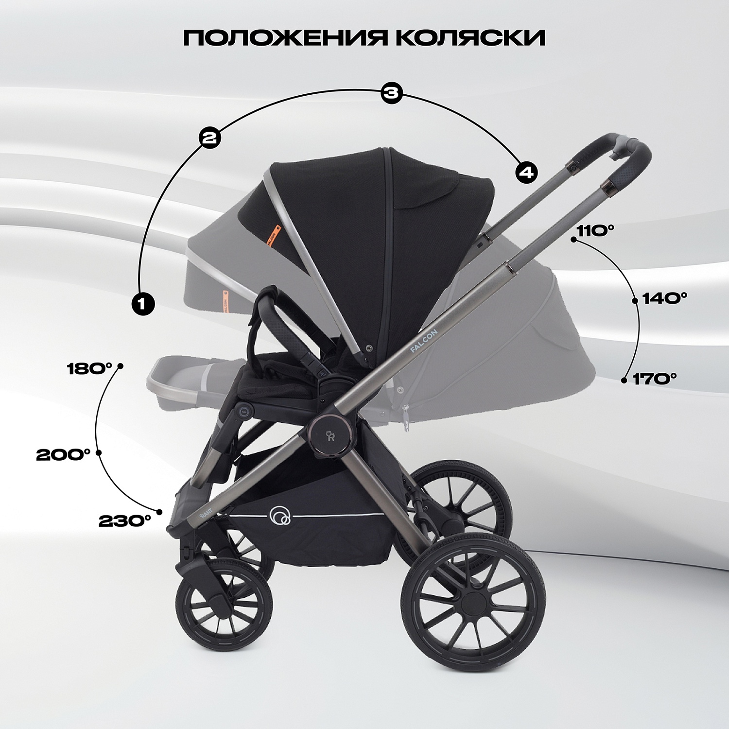 Коляска детская RANT "FALCON" (2в1) RA097 Black
