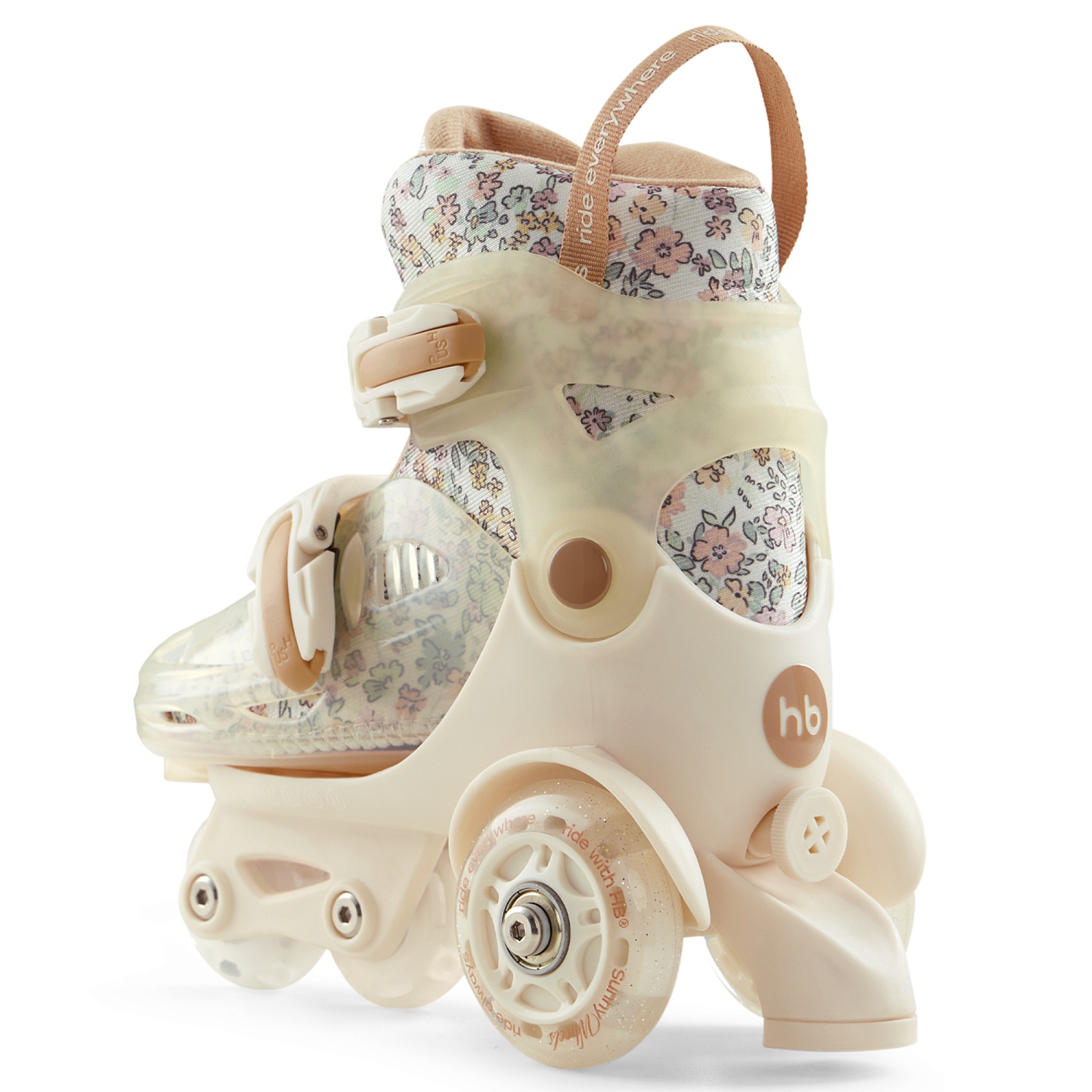Happy Baby Раздвижные роликовые коньки детские SUNNY WHEELS, beige, S (26-29)
