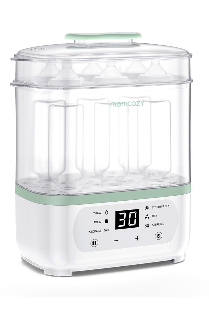 Momcozy Электрический паровой стерилизатор детских бутылочек 8 в 1 BS02, белый 