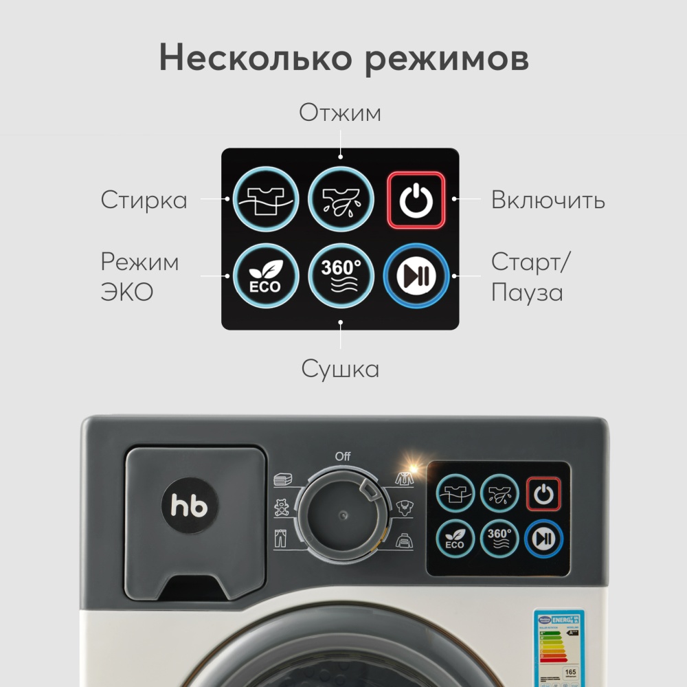 Happy Baby Игрушечная стиральная машина SPIN TIME «СПИН ТАЙМ», белый / white