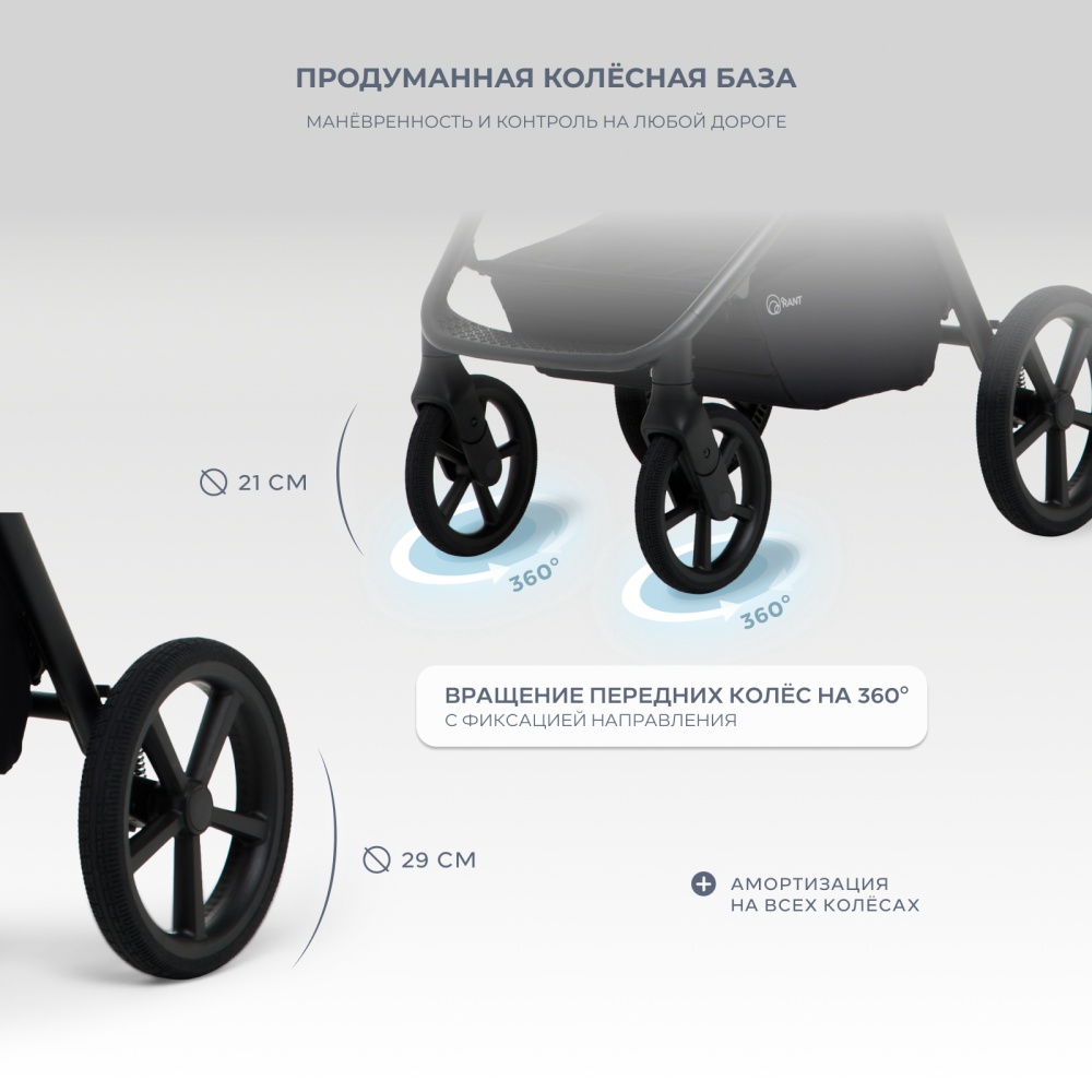 Коляска детская RANT "TEO soft" (2в1) RA121 Black