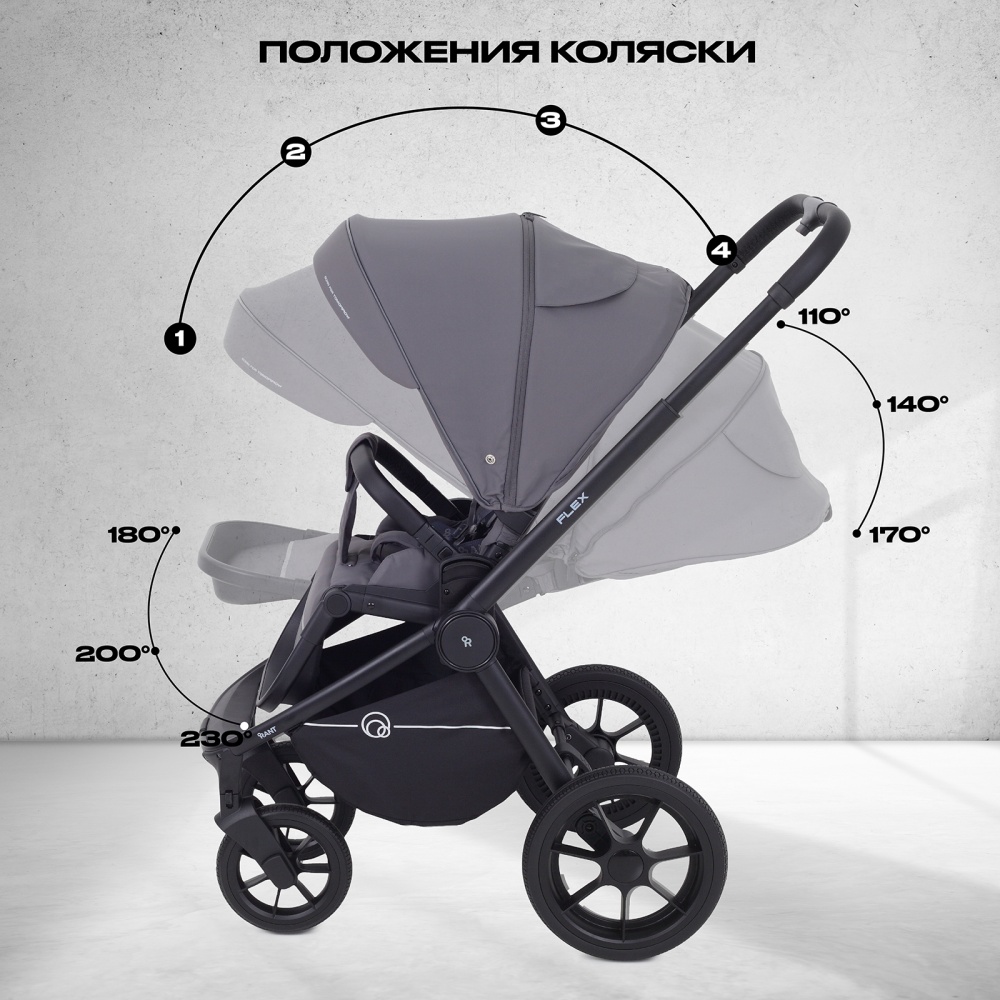 Коляска детская RANT "FLEX" (2в1) RA076 Graphite