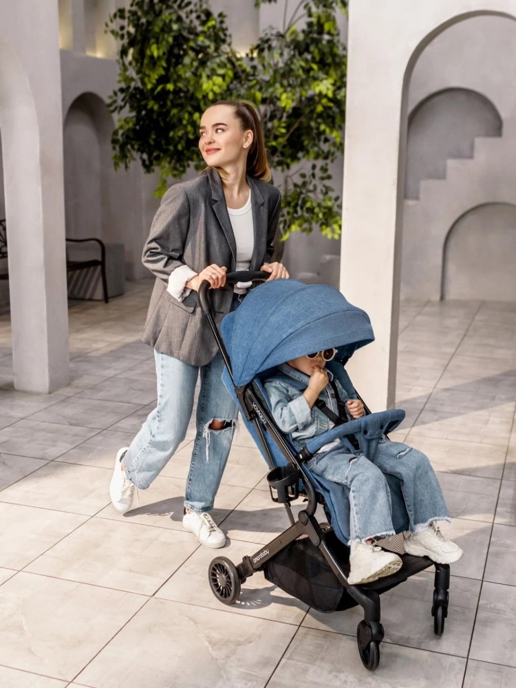 Коляска прогулочная AMAROBABY VOYAGER, синий