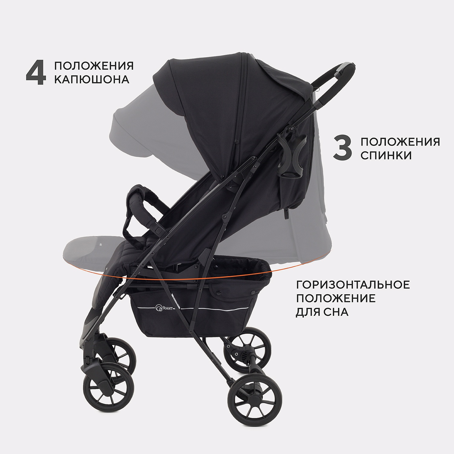 Коляска детская RANT "LARGO" RA054 Onyx Black 2024