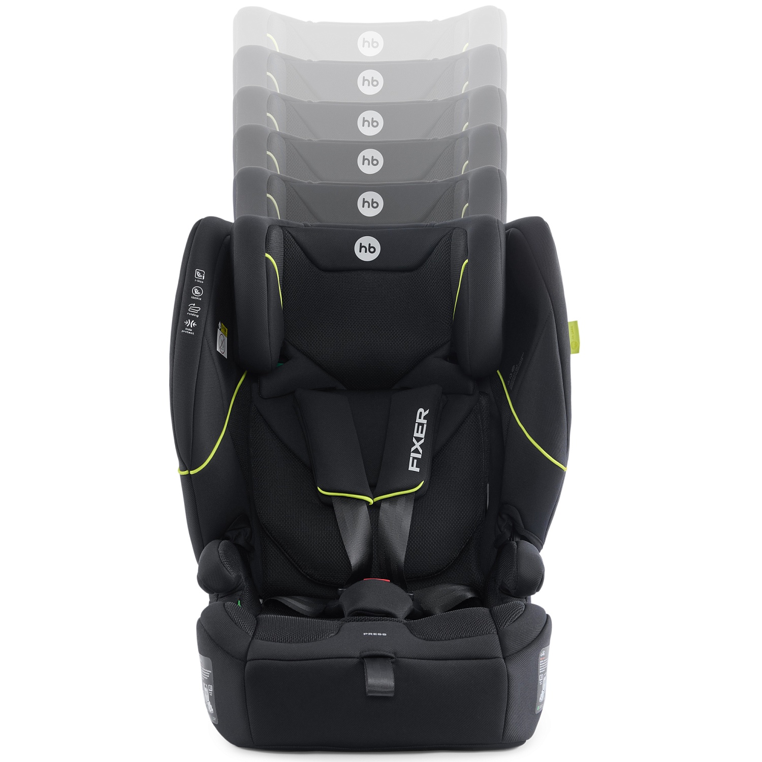 Happy Baby Автокресло FIXER, total black